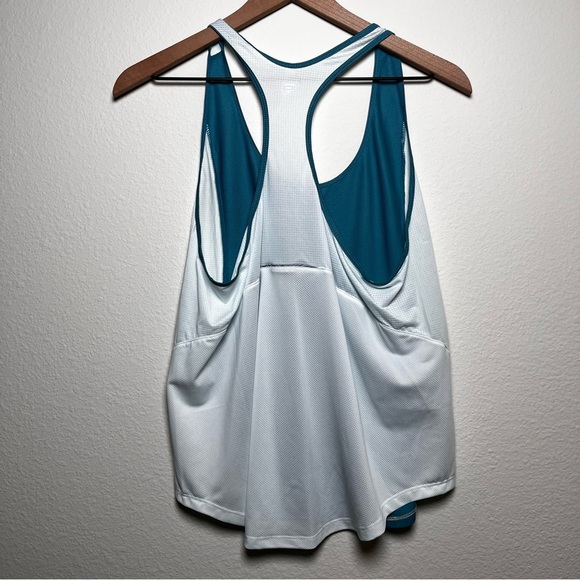 Fabletics Women Tank Top Large Green White Racerback Gym Outdoor Workout - Picture 8 of 10